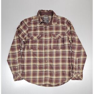 Craghoppers Flannel Button Up‎ Shirt Mens Med. Brown Plaid Long Sleeve